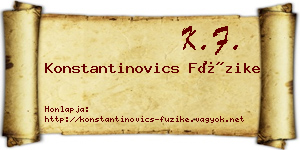 Konstantinovics Füzike névjegykártya
